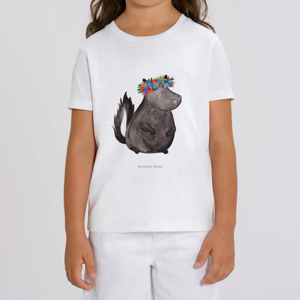 Organic Kinder T-Shirt Stinktier Mädchen Kinder T-Shirt, Kinder T-Shirt Mädchen, Kinder T-Shirt Jungen, Stinktier, Skunk, Wildtier, Raubtier, Stinker, Stinki, Yoga, Namaste