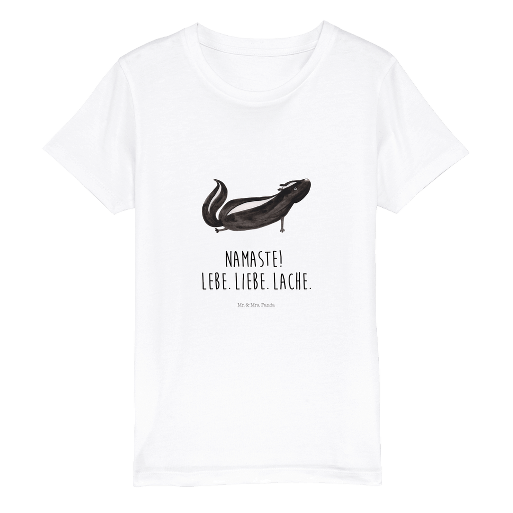 Organic Kinder T-Shirt Stinktier Yoga Kinder T-Shirt, Kinder T-Shirt Mädchen, Kinder T-Shirt Jungen, Stinktier, Skunk, Wildtier, Raubtier, Stinker, Stinki, Yoga, Namaste, Lebe, Liebe, Lache