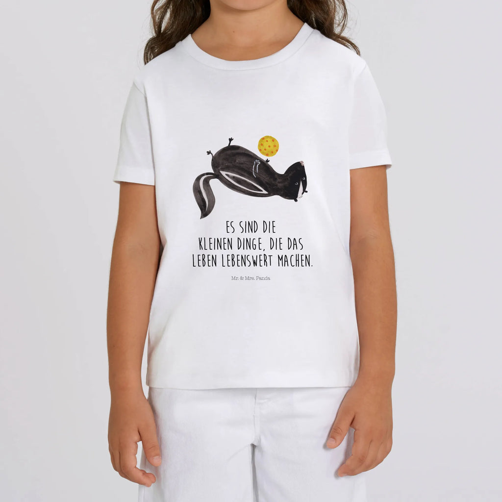 Organic Kinder T-Shirt Stinktier Ball Kinder T-Shirt, Kinder T-Shirt Mädchen, Kinder T-Shirt Jungen, Stinktier, Skunk, Wildtier, Raubtier, Stinker, Stinki, verspielt, Weisheit