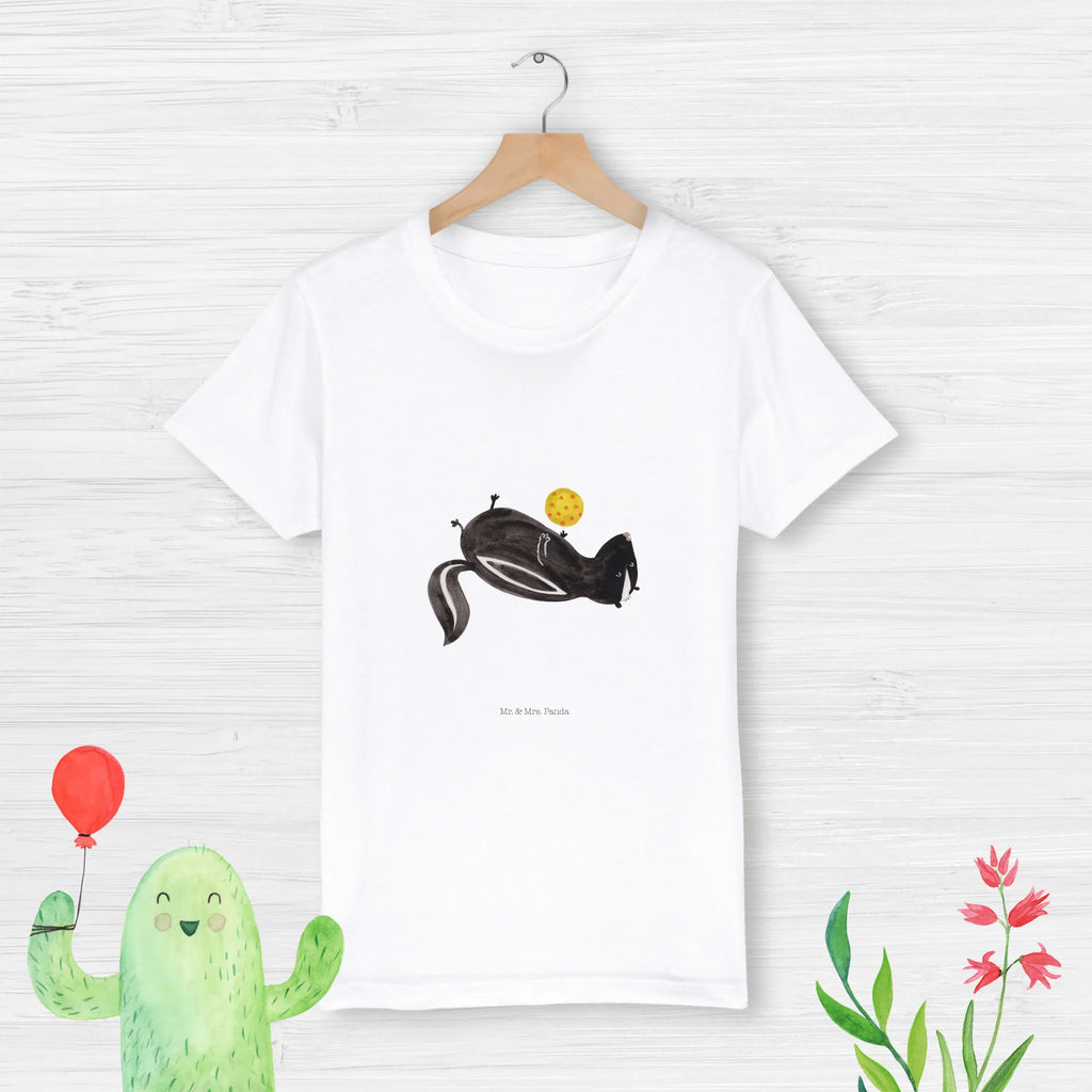 Organic Kinder T-Shirt Stinktier Ball Kinder T-Shirt, Kinder T-Shirt Mädchen, Kinder T-Shirt Jungen, Stinktier, Skunk, Wildtier, Raubtier, Stinker, Stinki, verspielt, Weisheit