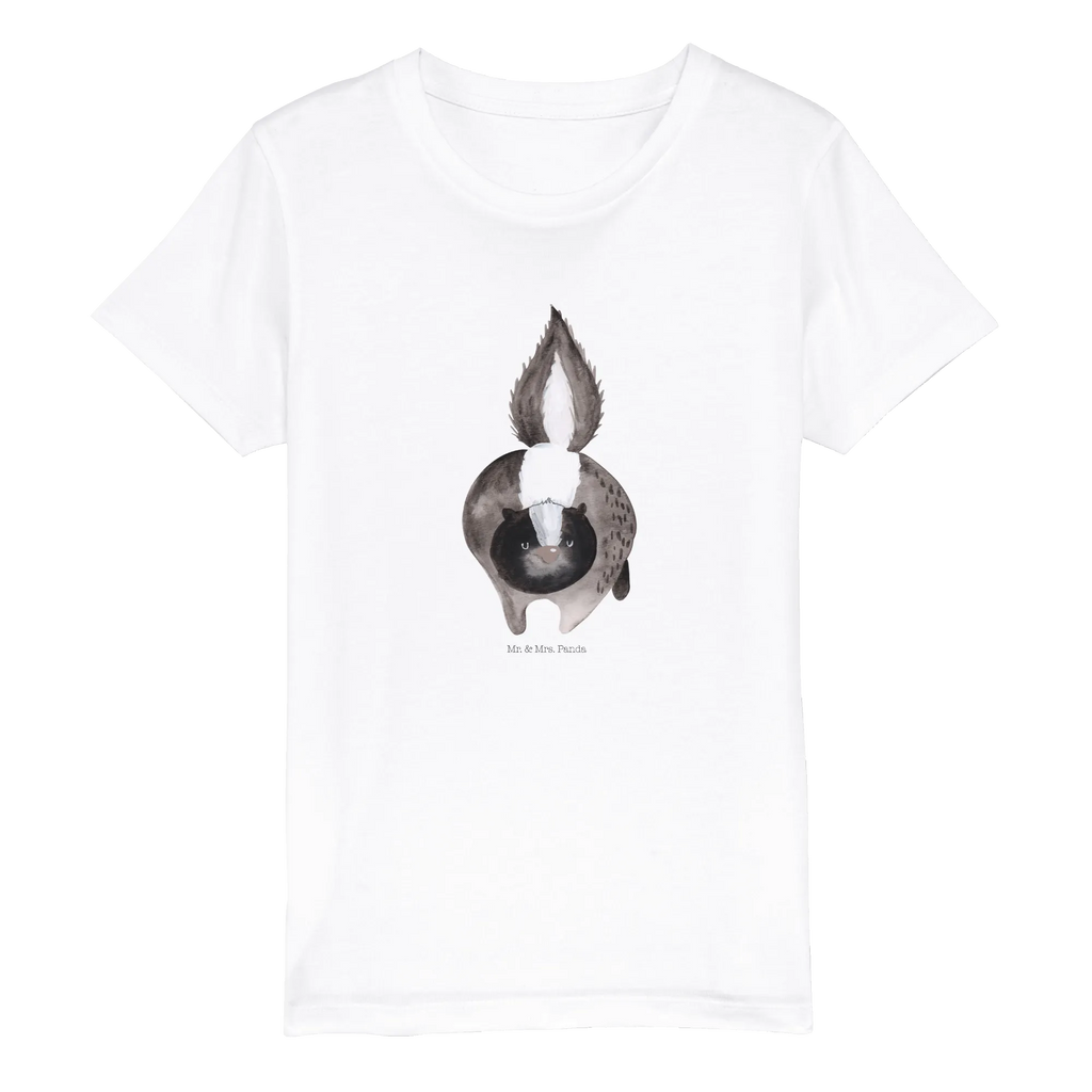 Organic Kinder T-Shirt Stinktier Angriff Kinder T-Shirt, Kinder T-Shirt Mädchen, Kinder T-Shirt Jungen, Stinktier, Skunk, Wildtier, Raubtier, Stinker, Stinki, wütend, Drohung