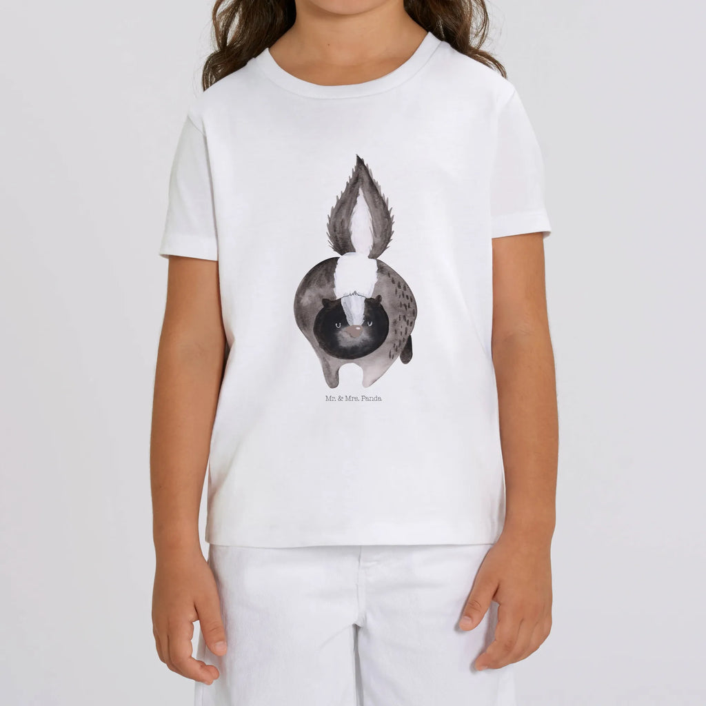 Organic Kinder T-Shirt Stinktier Angriff Kinder T-Shirt, Kinder T-Shirt Mädchen, Kinder T-Shirt Jungen, Stinktier, Skunk, Wildtier, Raubtier, Stinker, Stinki, wütend, Drohung