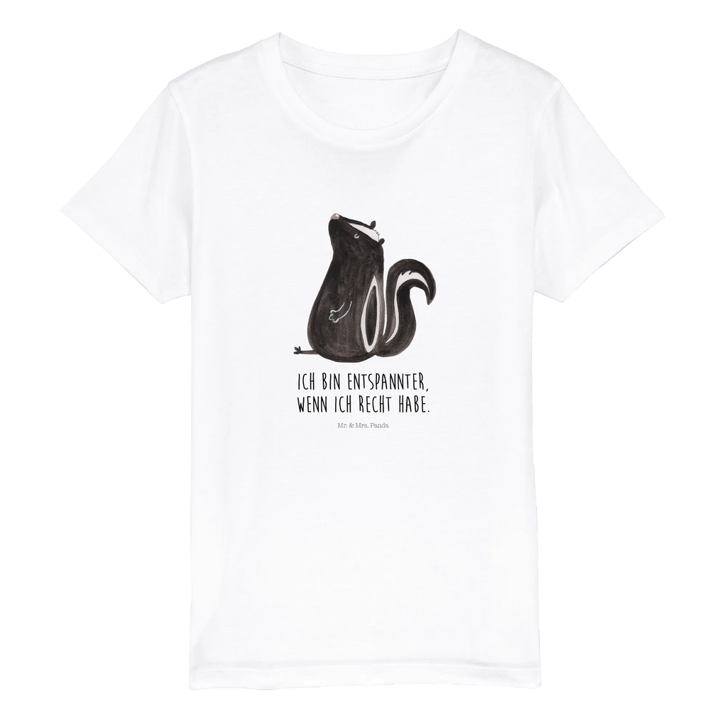 Organic Kinder T-Shirt Stinktier Sitzen Kinder T-Shirt, Kinder T-Shirt Mädchen, Kinder T-Shirt Jungen, Stinktier, Skunk, Wildtier, Raubtier, Stinker, Stinki, Spruch, Büro, Recht, Besserwisser