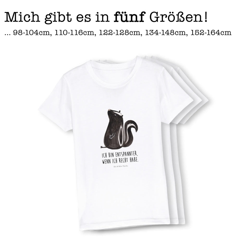 Organic Kinder T-Shirt Stinktier Sitzen Kinder T-Shirt, Kinder T-Shirt Mädchen, Kinder T-Shirt Jungen, Stinktier, Skunk, Wildtier, Raubtier, Stinker, Stinki, Spruch, Büro, Recht, Besserwisser