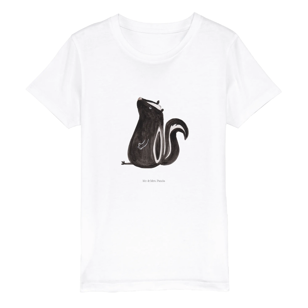 Organic Kinder T-Shirt Stinktier Sitzen Kinder T-Shirt, Kinder T-Shirt Mädchen, Kinder T-Shirt Jungen, Stinktier, Skunk, Wildtier, Raubtier, Stinker, Stinki, Spruch, Büro, Recht, Besserwisser