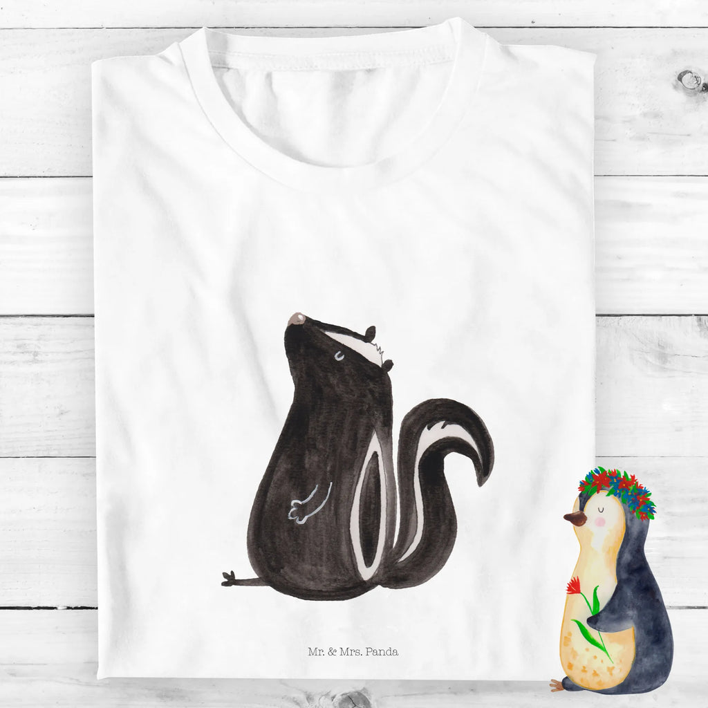 Organic Kinder T-Shirt Stinktier Sitzen Kinder T-Shirt, Kinder T-Shirt Mädchen, Kinder T-Shirt Jungen, Stinktier, Skunk, Wildtier, Raubtier, Stinker, Stinki, Spruch, Büro, Recht, Besserwisser