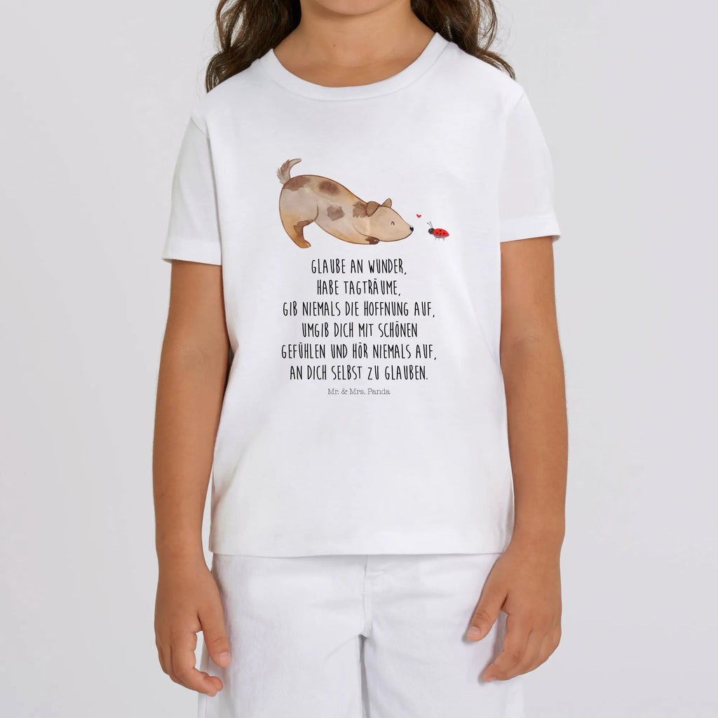 Organic Kinder T-Shirt Hund Marienkäfer Kinder T-Shirt, Kinder T-Shirt Mädchen, Kinder T-Shirt Jungen, Hund, Hundemotiv, Haustier, Hunderasse, Tierliebhaber, Hundebesitzer, Sprüche, Hunde, Hundespruch, Marienkäfer, Mischling, Mischlinghund