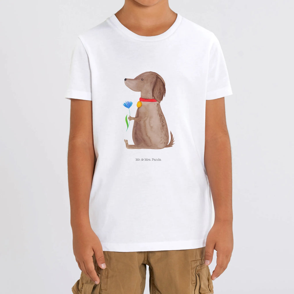 Organic Kinder T-Shirt Hund Blume Kinder T-Shirt, Kinder T-Shirt Mädchen, Kinder T-Shirt Jungen, Hund, Hundemotiv, Haustier, Hunderasse, Tierliebhaber, Hundebesitzer, Sprüche, Hunde, Frauchen, Hundeliebe