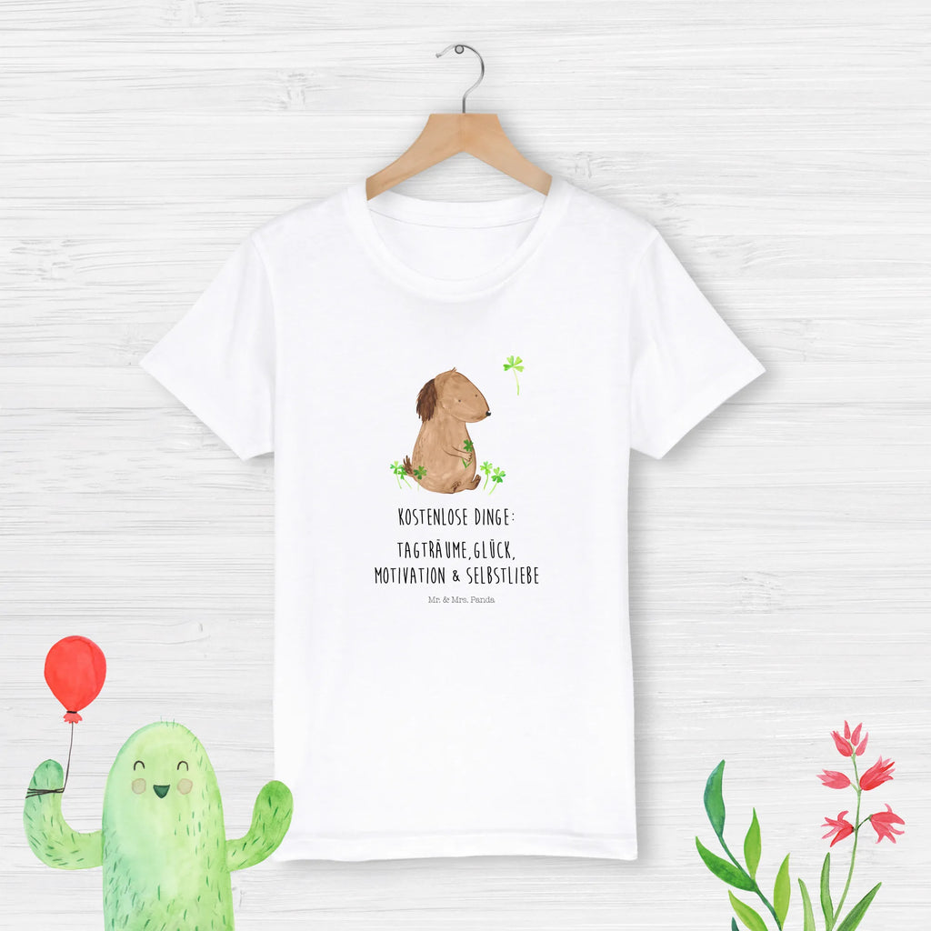 Organic Kinder T-Shirt Hund Kleeblatt Kinder T-Shirt, Kinder T-Shirt Mädchen, Kinder T-Shirt Jungen, Hund, Hundemotiv, Haustier, Hunderasse, Tierliebhaber, Hundebesitzer, Sprüche, Kleeblatt, Glück, Tagträume, Motivation, Neuanfang, Geschenk, Glücksbringer, Selbstliebe, Achtsamkeit