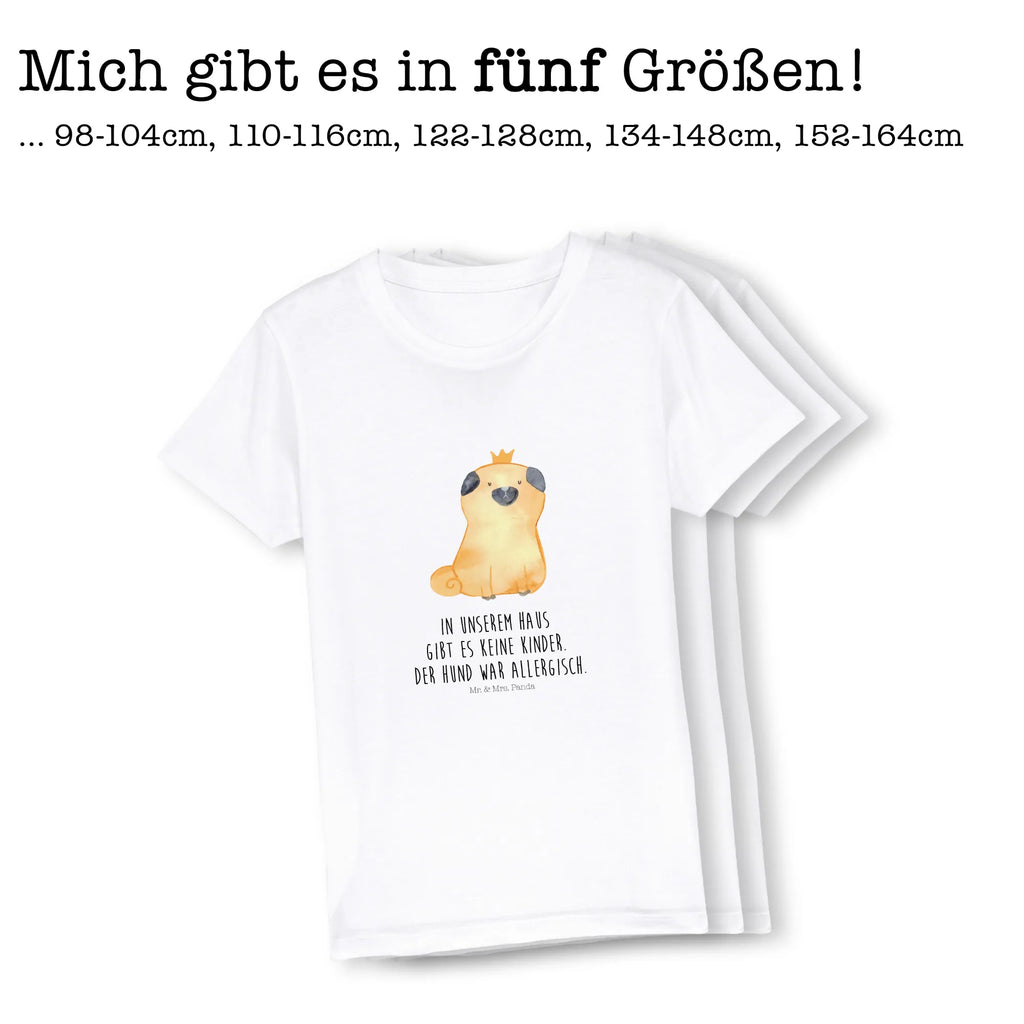 Organic Kinder T-Shirt Mops Krone Kinder T-Shirt, Kinder T-Shirt Mädchen, Kinder T-Shirt Jungen, Hund, Hundemotiv, Haustier, Hunderasse, Tierliebhaber, Hundebesitzer, Sprüche, Mops, allergisch, kinderlos, Hausregel, Hundebesitzer. Spruch, lustig