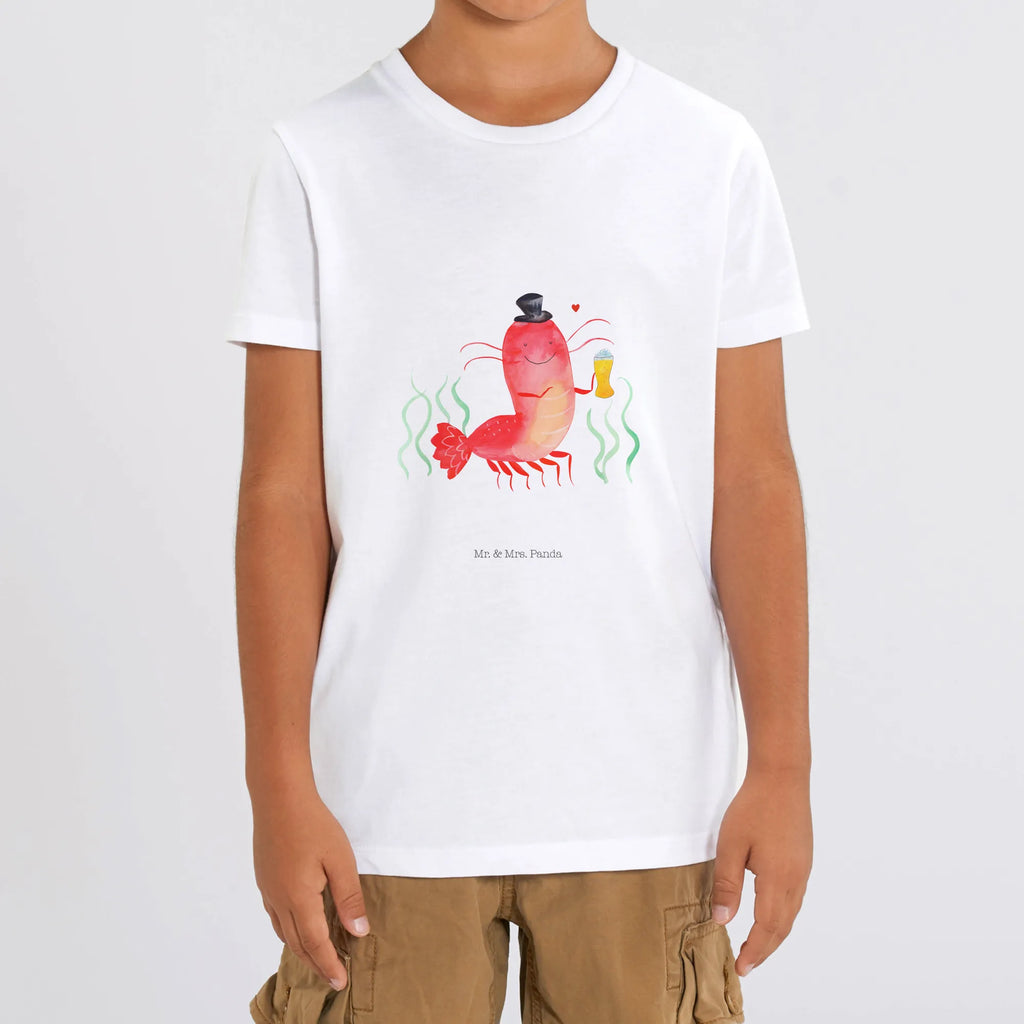 Organic Kinder T-Shirt Hummer mit Weizen Kinder T-Shirt, Kinder T-Shirt Mädchen, Kinder T-Shirt Jungen, Meerestiere, Meer, Urlaub, Garnele, Garnelen, Bier, Kochen, Männerhaushalt, Junggeselle, Junggesellin, Bierliebhaber, Kneipe, Gasthaus, Wirtschaft