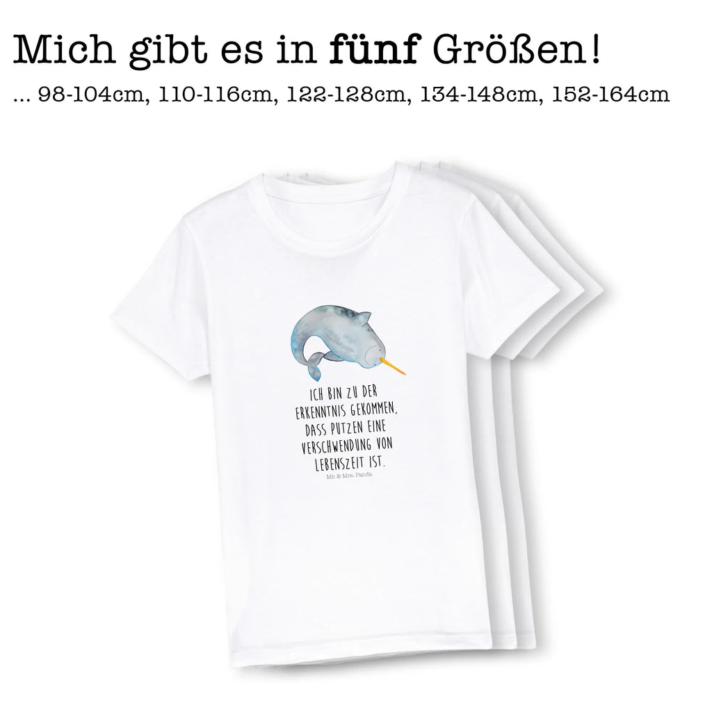 Organic Kinder T-Shirt Narwal Kinder T-Shirt, Kinder T-Shirt Mädchen, Kinder T-Shirt Jungen, Meerestiere, Meer, Urlaub, Narwal, Wal, Putzen, Hausfrau, Junggesellin, aufräumen, Kinderzimmer