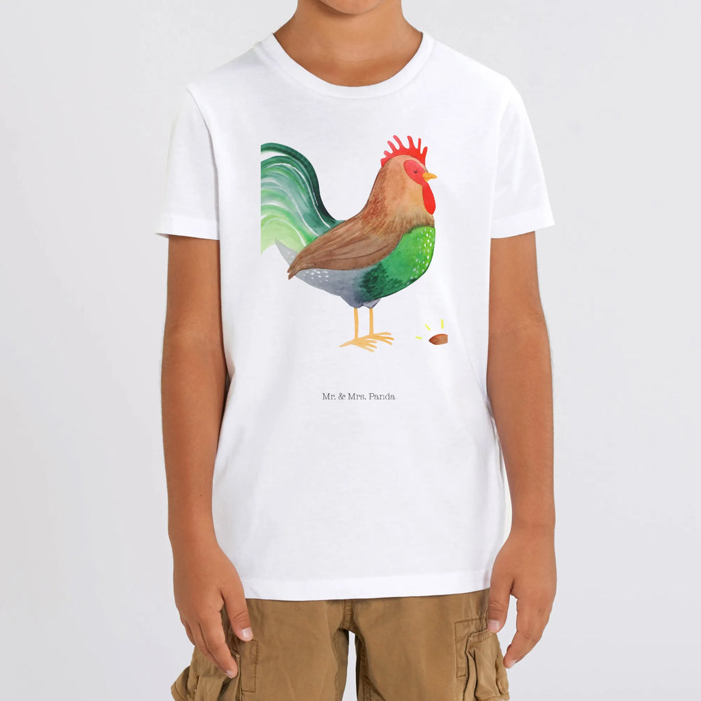 Organic Kinder T-Shirt Hahn mit Korn Kinder T-Shirt, Kinder T-Shirt Mädchen, Kinder T-Shirt Jungen, Bauernhof, Hoftiere, Landwirt, Landwirtin, Hahn, Korn, Henne, Eier, Natur