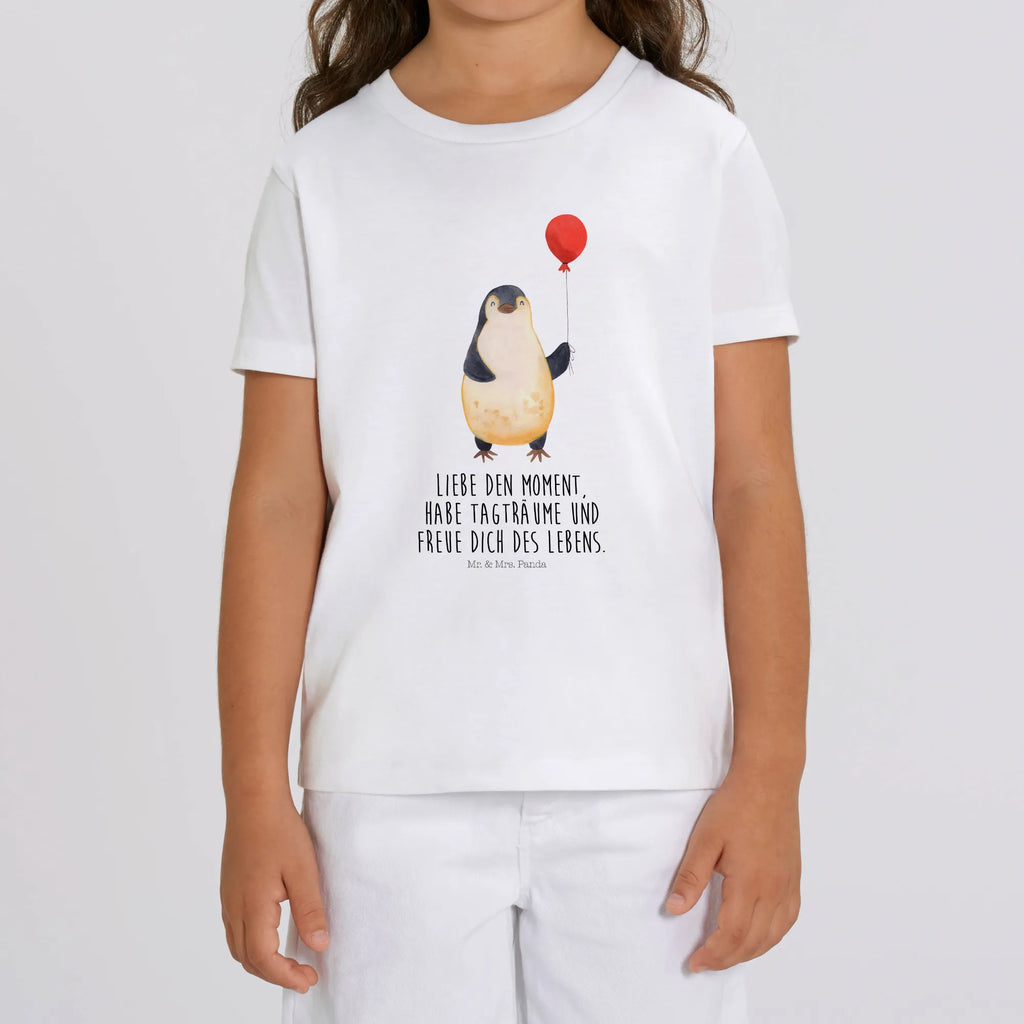 Organic Kinder T-Shirt Pinguin Luftballon Kinder T-Shirt, Kinder T-Shirt Mädchen, Kinder T-Shirt Jungen, Pinguin, Pinguine, Luftballon, Tagträume, Lebenslust, Geschenk Freundin, Geschenkidee, beste Freundin, Motivation, Neustart, neues Leben, Liebe, Glück