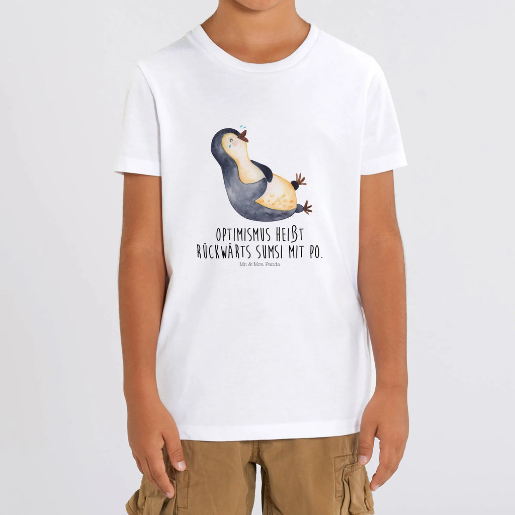 Organic Kinder T-Shirt Pinguin lachend Kinder T-Shirt, Kinder T-Shirt Mädchen, Kinder T-Shirt Jungen, Pinguin, Pinguine, lustiger Spruch, Optimismus, Fröhlich, Lachen, Humor, Fröhlichkeit