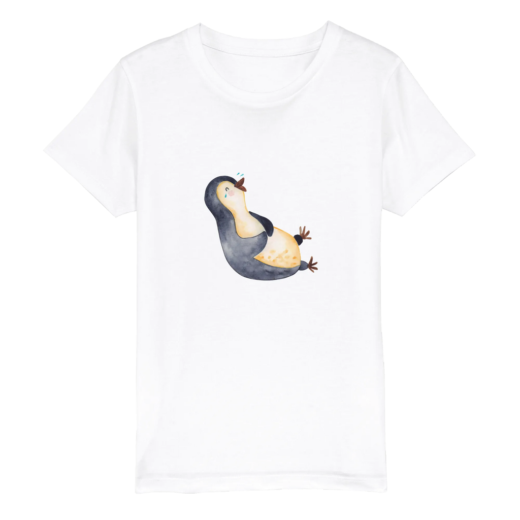 Organic Kinder T-Shirt Pinguin lachend Kinder T-Shirt, Kinder T-Shirt Mädchen, Kinder T-Shirt Jungen, Pinguin, Pinguine, lustiger Spruch, Optimismus, Fröhlich, Lachen, Humor, Fröhlichkeit