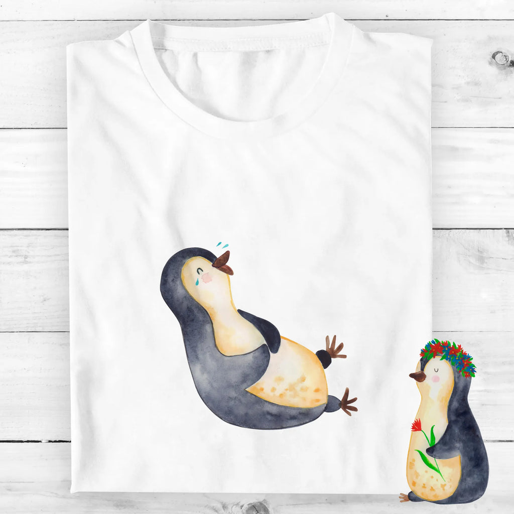 Organic Kinder T-Shirt Pinguin lachend Kinder T-Shirt, Kinder T-Shirt Mädchen, Kinder T-Shirt Jungen, Pinguin, Pinguine, lustiger Spruch, Optimismus, Fröhlich, Lachen, Humor, Fröhlichkeit