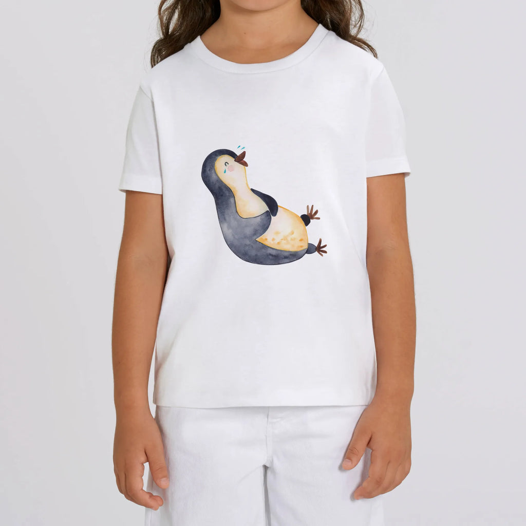 Organic Kinder T-Shirt Pinguin lachend Kinder T-Shirt, Kinder T-Shirt Mädchen, Kinder T-Shirt Jungen, Pinguin, Pinguine, lustiger Spruch, Optimismus, Fröhlich, Lachen, Humor, Fröhlichkeit