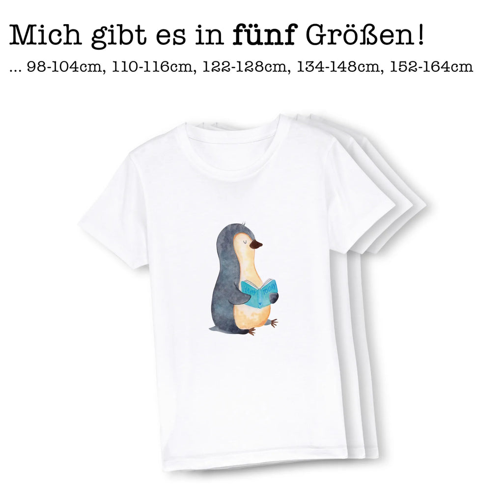 Organic Kinder T-Shirt Pinguin Buch Kinder T-Shirt, Kinder T-Shirt Mädchen, Kinder T-Shirt Jungen, Pinguin, Pinguine, Buch, Lesen, Bücherwurm, Nichtstun, Faulenzen, Ferien, Urlaub, Freizeit