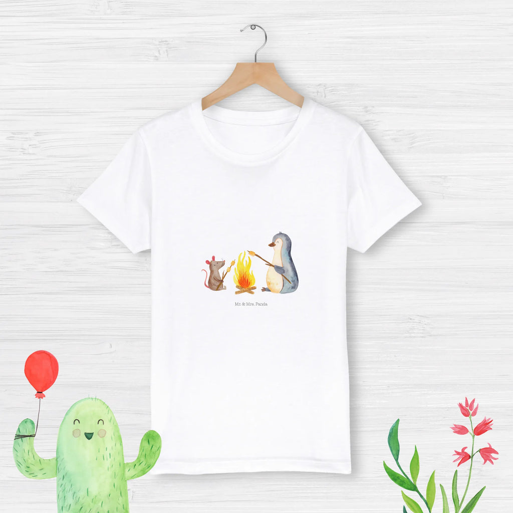 Organic Kinder T-Shirt Pinguin Lagerfeuer Kinder T-Shirt, Kinder T-Shirt Mädchen, Kinder T-Shirt Jungen, Pinguin, Maus, Pinguine, Lagerfeuer, Leben, Arbeit, Job, Motivation, Büro, Büroalltag, Lebensspruch, Lebensmotivation, Neustart, Liebe, grillen, Feuer, Marshmallows