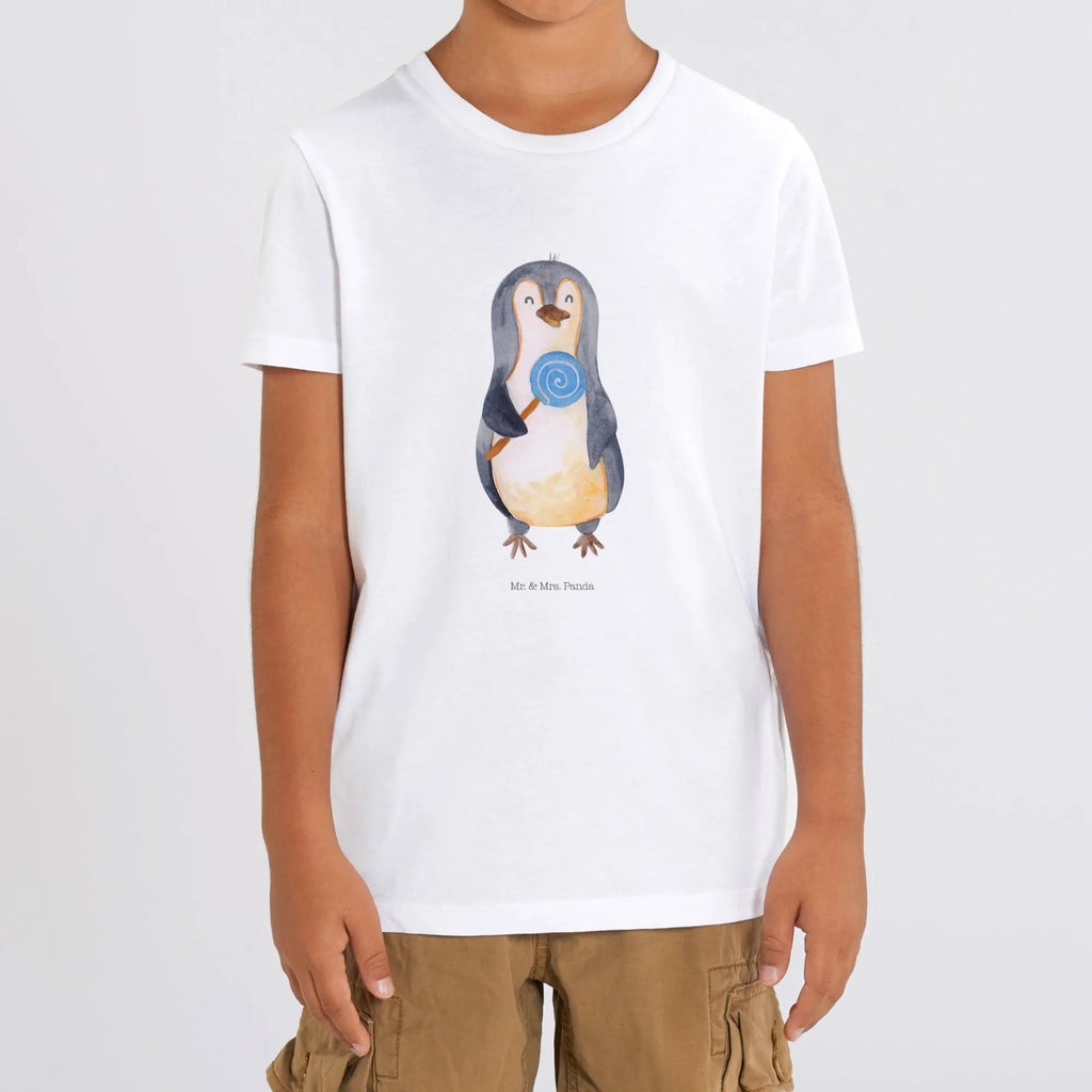 Organic Kinder T-Shirt Pinguin Lolli Kinder T-Shirt, Kinder T-Shirt Mädchen, Kinder T-Shirt Jungen, Pinguin, Pinguine, Lolli, Süßigkeiten, Blödsinn, Spruch, Rebell, Gauner, Ganove, Rabauke