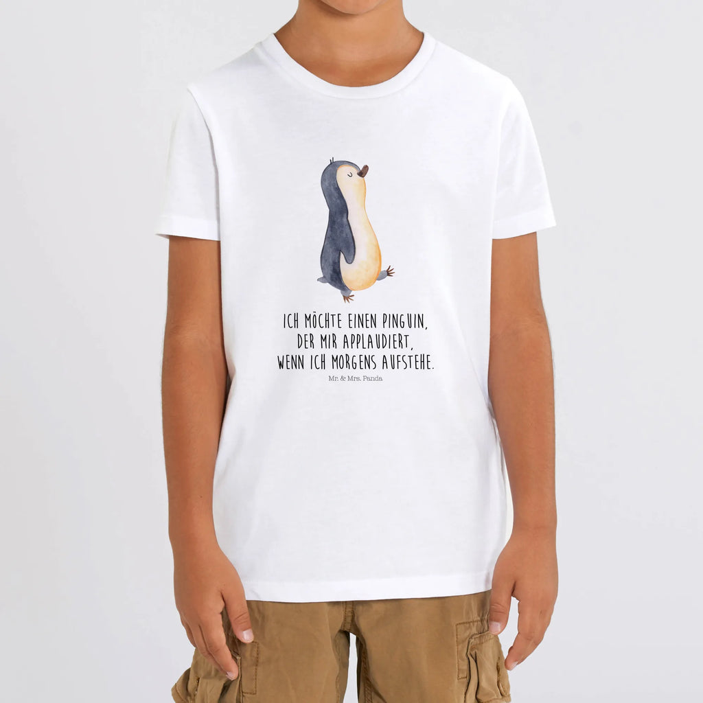 Organic Kinder T-Shirt Pinguin marschieren Kinder T-Shirt, Kinder T-Shirt Mädchen, Kinder T-Shirt Jungen, Pinguin, Pinguine, Frühaufsteher, Langschläfer, Bruder, Schwester, Familie