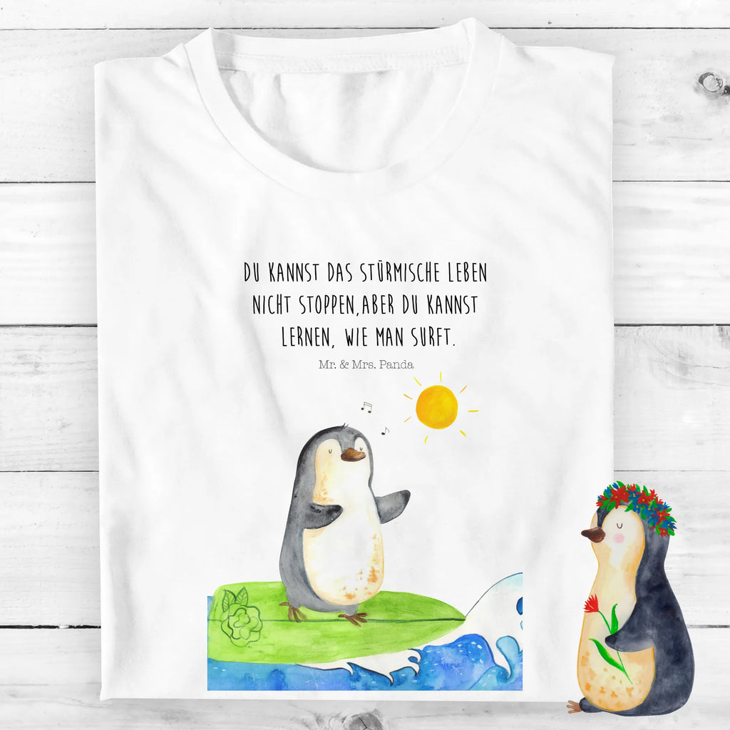 Organic Kinder T-Shirt Pinguin Surfer Kinder T-Shirt, Kinder T-Shirt Mädchen, Kinder T-Shirt Jungen, Pinguin, Pinguine, surfen, Surfer, Hawaii, Urlaub, Wellen, Wellen reiten, Portugal