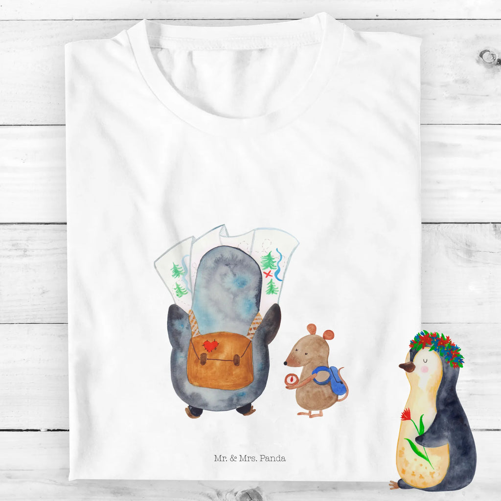 Organic Kinder T-Shirt Pinguin & Maus Wanderer Kinder T-Shirt, Kinder T-Shirt Mädchen, Kinder T-Shirt Jungen, Pinguin, Pinguine, Abenteurer, Abenteuer, Roadtrip, Ausflug, Wanderlust, wandern