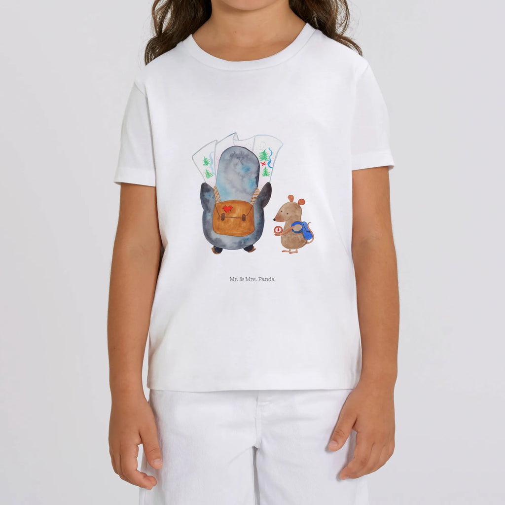 Organic Kinder T-Shirt Pinguin & Maus Wanderer Kinder T-Shirt, Kinder T-Shirt Mädchen, Kinder T-Shirt Jungen, Pinguin, Pinguine, Abenteurer, Abenteuer, Roadtrip, Ausflug, Wanderlust, wandern