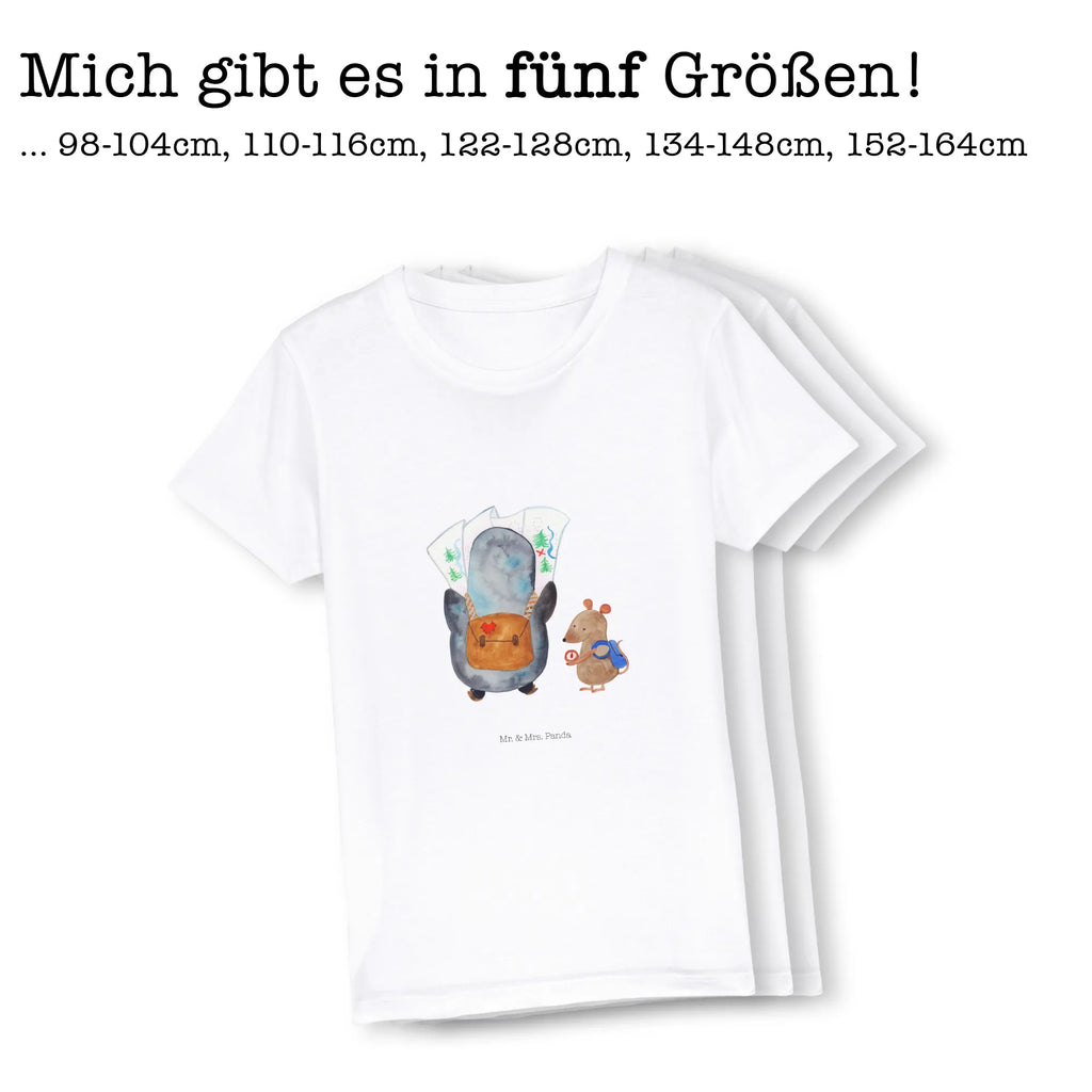 Organic Kinder T-Shirt Pinguin & Maus Wanderer Kinder T-Shirt, Kinder T-Shirt Mädchen, Kinder T-Shirt Jungen, Pinguin, Pinguine, Abenteurer, Abenteuer, Roadtrip, Ausflug, Wanderlust, wandern