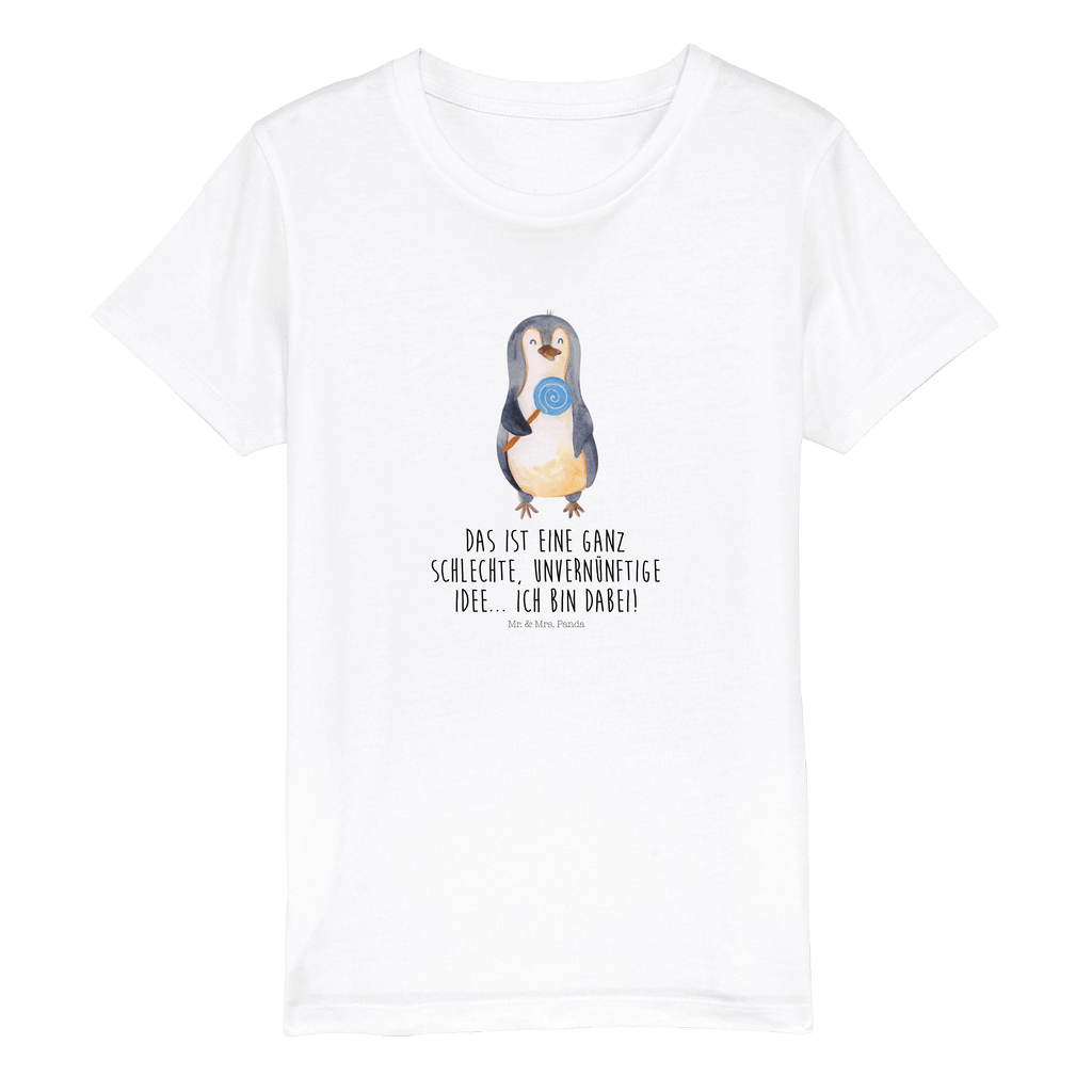 Organic Kinder T-Shirt Pinguin Lolli Kinder T-Shirt, Kinder T-Shirt Mädchen, Kinder T-Shirt Jungen, Pinguin, Pinguine, Lolli, Süßigkeiten, Blödsinn, Spruch, Rebell, Gauner, Ganove, Rabauke