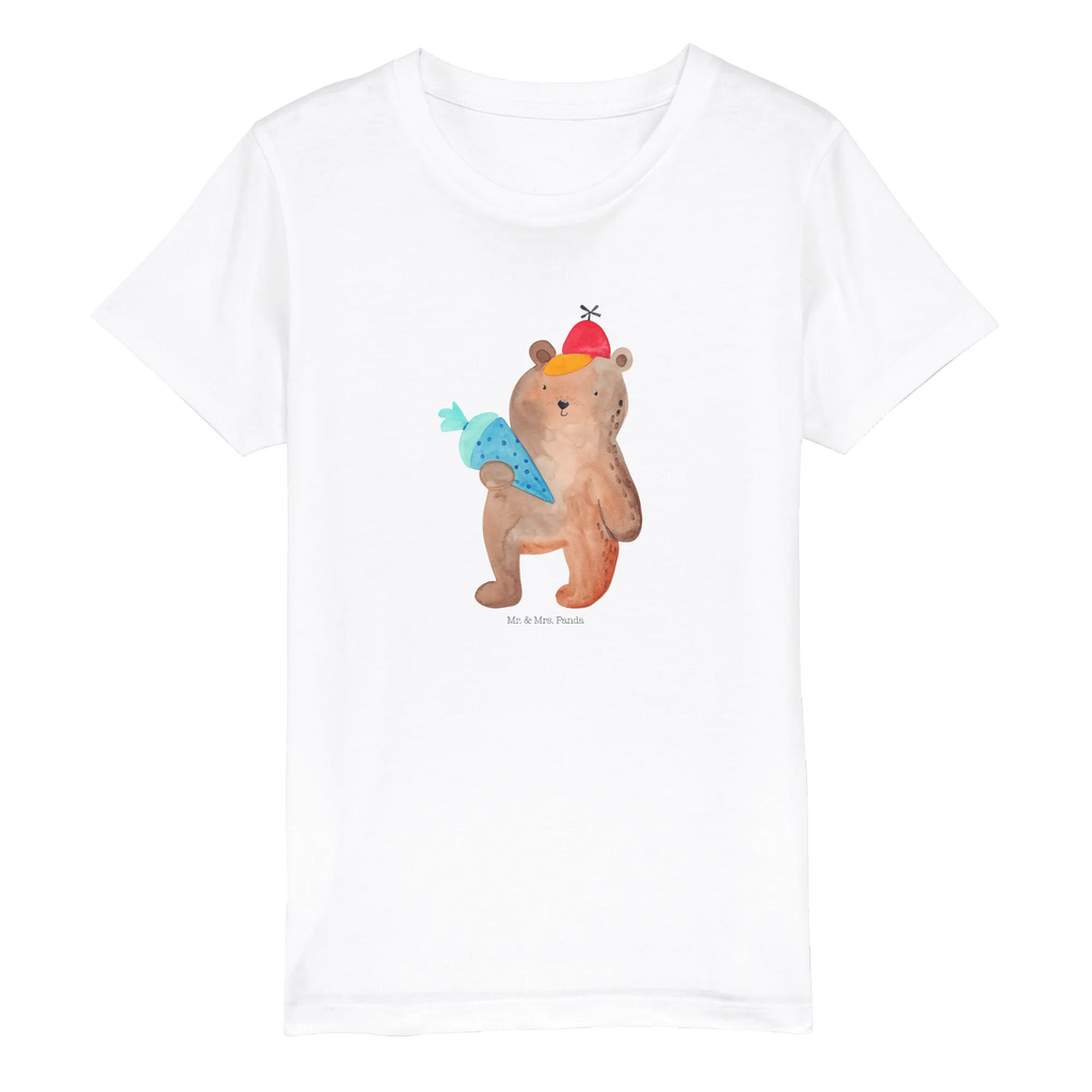 Organic Kinder T-Shirt Bär Schultüte Kinder T-Shirt, Kinder T-Shirt Mädchen, Kinder T-Shirt Jungen, Bär, Teddy, Teddybär, Bär Motiv, Schultüte, Erster Schultag Geschenk, Einschulung Geschenk, Schule Geschenk, Grundschule, Schulanfang, Schulbeginn