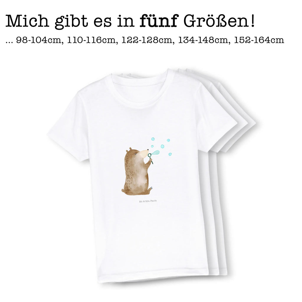 Organic Kinder T-Shirt Bär Seifenblasen Kinder T-Shirt, Kinder T-Shirt Mädchen, Kinder T-Shirt Jungen, Bär, Teddy, Teddybär, Seifenblasen Bär Lustig Sein Glücklich Traurig Happy