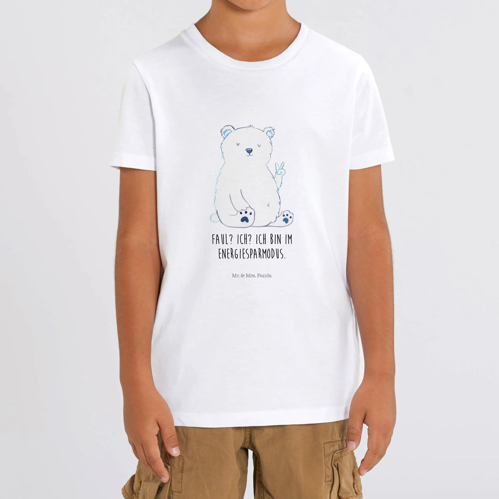 Organic Kinder T-Shirt Eisbär Faul Kinder T-Shirt, Kinder T-Shirt Mädchen, Kinder T-Shirt Jungen, Bär, Teddy, Teddybär, Eisbär, Nordpol, Faul, Entspannen, Relaxen, Büro, Arbeit, Bürojob, Arbeitsplatz, Homeoffice