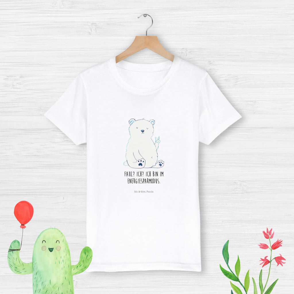 Organic Kinder T-Shirt Eisbär Faul Kinder T-Shirt, Kinder T-Shirt Mädchen, Kinder T-Shirt Jungen, Bär, Teddy, Teddybär, Eisbär, Nordpol, Faul, Entspannen, Relaxen, Büro, Arbeit, Bürojob, Arbeitsplatz, Homeoffice