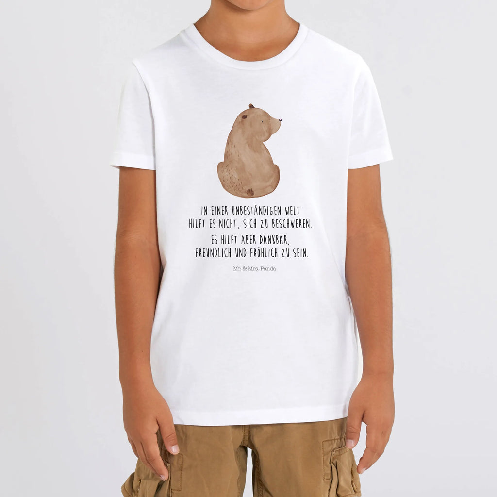 Organic Kinder T-Shirt Bär Schulterblick Kinder T-Shirt, Kinder T-Shirt Mädchen, Kinder T-Shirt Jungen, Bär, Teddy, Teddybär, Selbstachtung, Weltansicht, Motivation, Bären, Bärenliebe, Weisheit