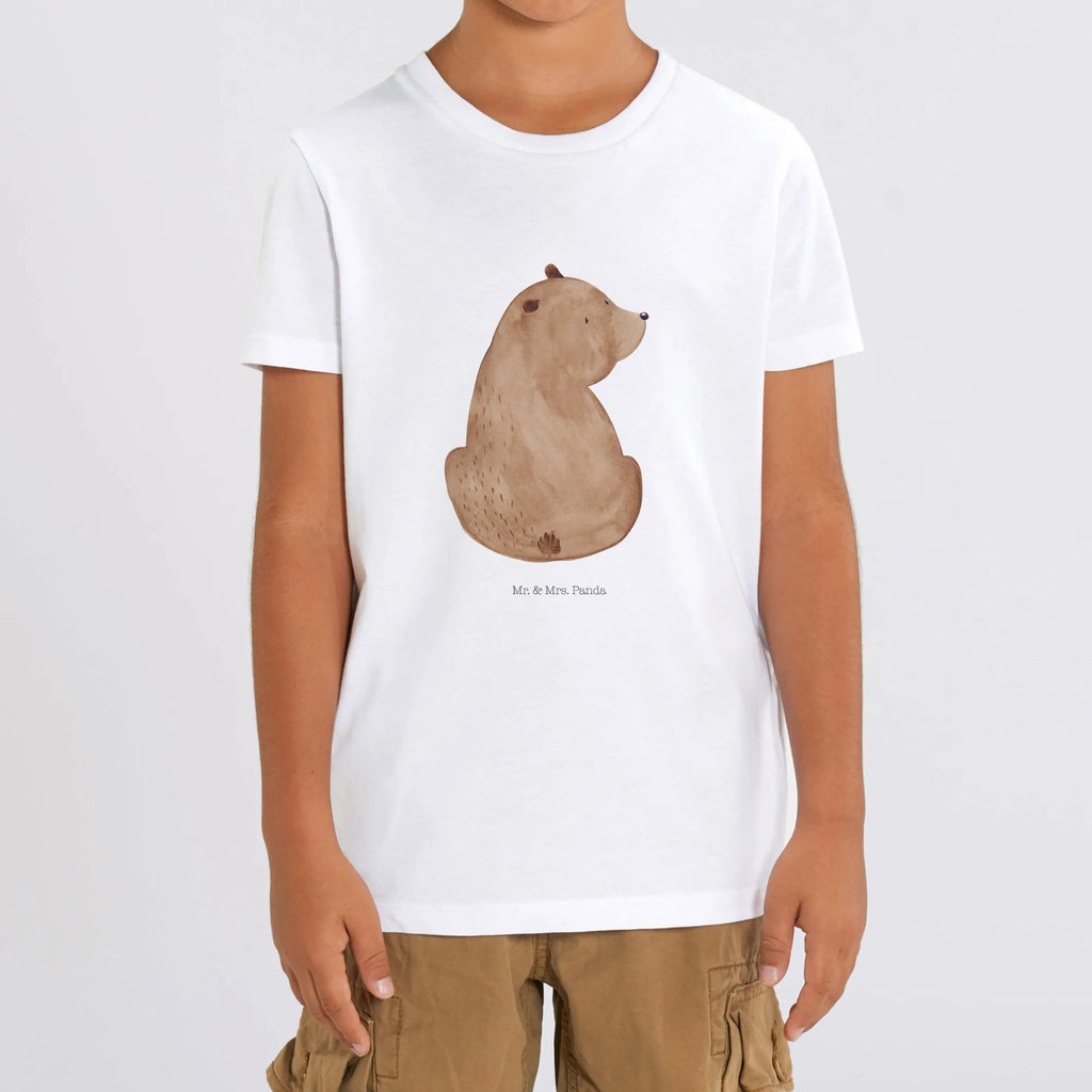 Organic Kinder T-Shirt Bär Schulterblick Kinder T-Shirt, Kinder T-Shirt Mädchen, Kinder T-Shirt Jungen, Bär, Teddy, Teddybär, Selbstachtung, Weltansicht, Motivation, Bären, Bärenliebe, Weisheit