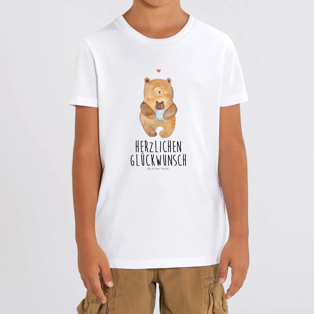 Organic Kinder T-Shirt Bär mit Baby Kinder T-Shirt, Kinder T-Shirt Mädchen, Kinder T-Shirt Jungen, Bär, Teddy, Teddybär, Eltern, Mutter, Baby, Taufe, Geburt, Nichte, Neffe, Enkel, Enkelin, Täufling, Geburtstag, Glückwunsch