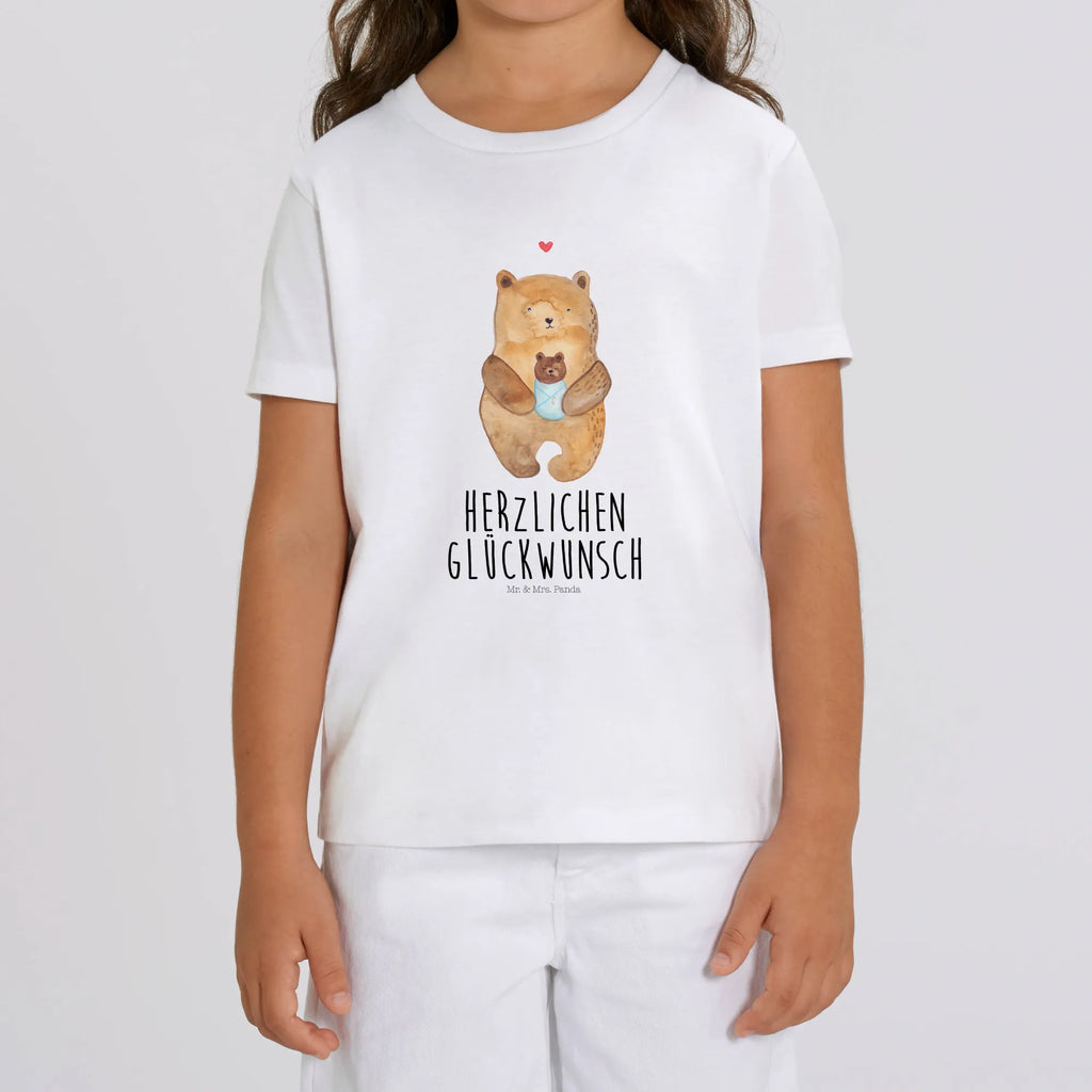 Organic Kinder T-Shirt Bär mit Baby Kinder T-Shirt, Kinder T-Shirt Mädchen, Kinder T-Shirt Jungen, Bär, Teddy, Teddybär, Eltern, Mutter, Baby, Taufe, Geburt, Nichte, Neffe, Enkel, Enkelin, Täufling, Geburtstag, Glückwunsch