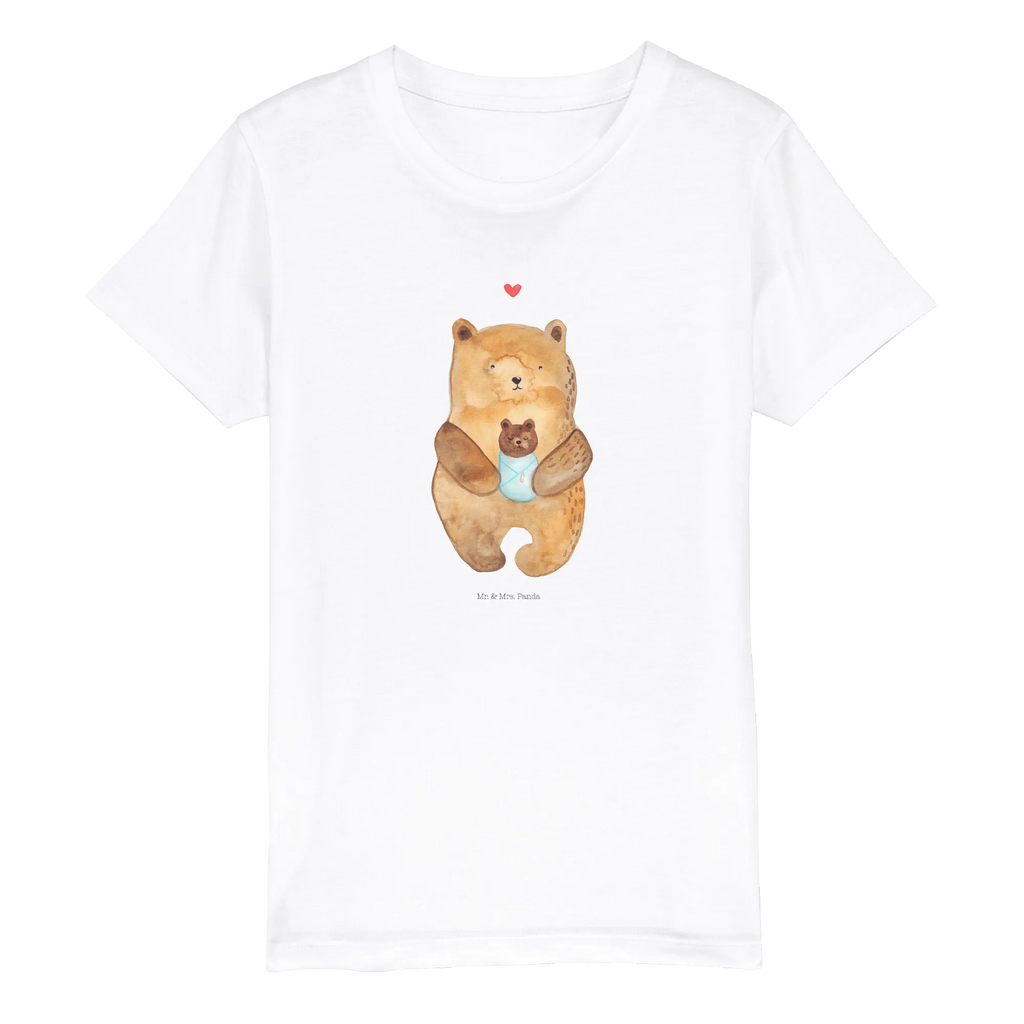 Organic Kinder T-Shirt Bär mit Baby Kinder T-Shirt, Kinder T-Shirt Mädchen, Kinder T-Shirt Jungen, Bär, Teddy, Teddybär, Eltern, Mutter, Baby, Taufe, Geburt, Nichte, Neffe, Enkel, Enkelin, Täufling, Geburtstag, Glückwunsch