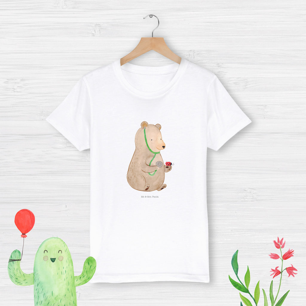 Organic Kinder T-Shirt Bär Arzt Kinder T-Shirt, Kinder T-Shirt Mädchen, Kinder T-Shirt Jungen, Bär, Teddy, Teddybär, Arzt, Ärztin, Doktor, Professor, Doktorin, Professorin