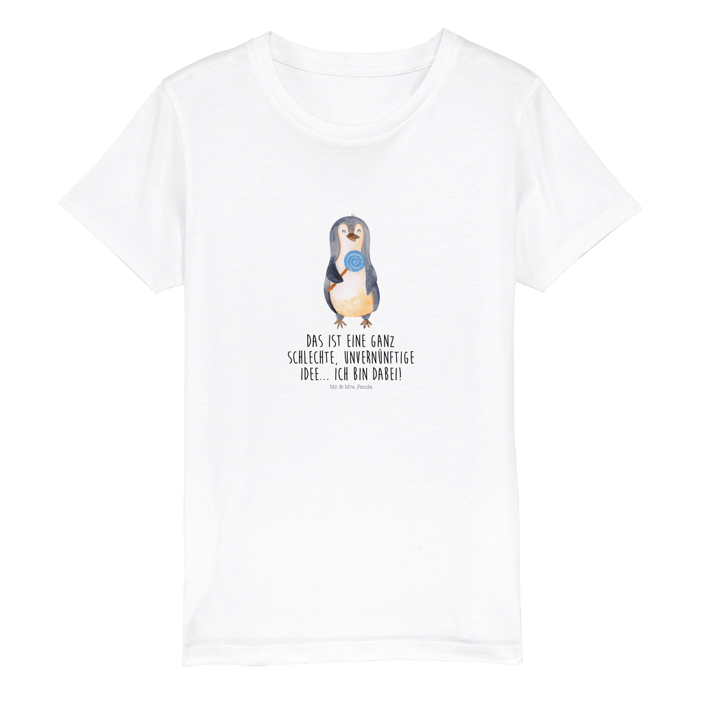 Organic Kinder T-Shirt Pinguin Lolli Kinder T-Shirt, Kinder T-Shirt Mädchen, Kinder T-Shirt Jungen, Pinguin, Pinguine, Lolli, Süßigkeiten, Blödsinn, Spruch, Rebell, Gauner, Ganove, Rabauke