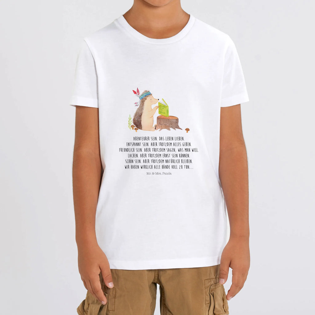 Organic Kinder T-Shirt Igel Indianer Kinder T-Shirt, Kinder T-Shirt Mädchen, Kinder T-Shirt Jungen, Waldtiere, Tiere, Igel, Indianer, Abenteuer, Lagerfeuer, Camping