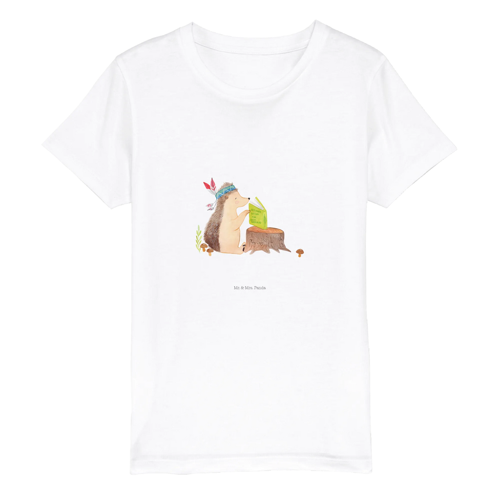 Organic Kinder T-Shirt Igel Indianer Kinder T-Shirt, Kinder T-Shirt Mädchen, Kinder T-Shirt Jungen, Waldtiere, Tiere, Igel, Indianer, Abenteuer, Lagerfeuer, Camping