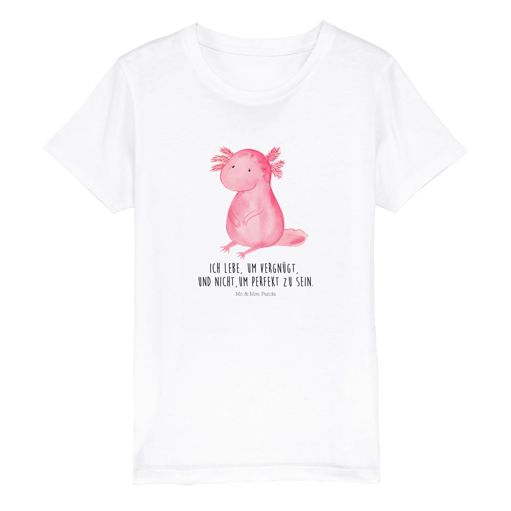 Organic Kinder T-Shirt Axolotl Kinder T-Shirt, Kinder T-Shirt Mädchen, Kinder T-Shirt Jungen, Axolotl, Molch, Axolot, vergnügt, fröhlich, zufrieden, Lebensstil, Weisheit, Lebensweisheit, Liebe, Freundin