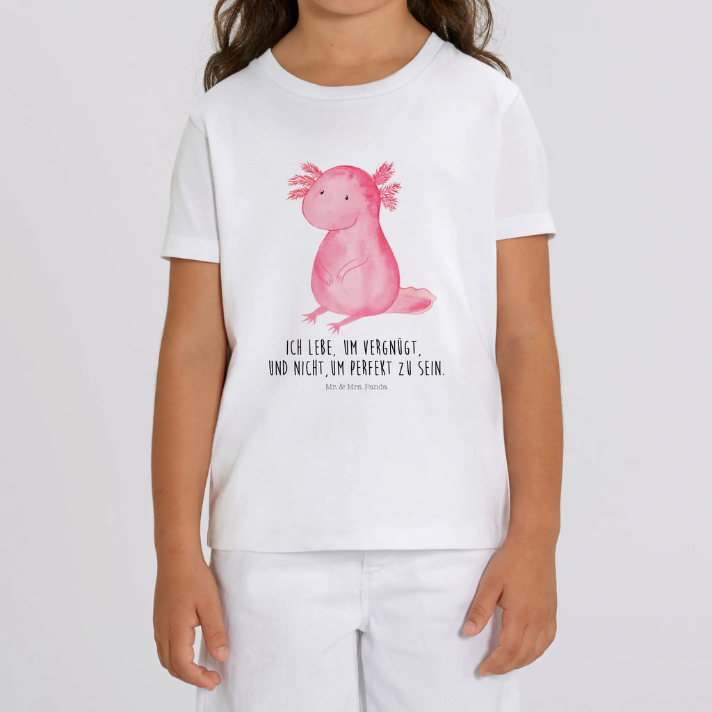 Organic Kinder T-Shirt Axolotl Kinder T-Shirt, Kinder T-Shirt Mädchen, Kinder T-Shirt Jungen, Axolotl, Molch, Axolot, vergnügt, fröhlich, zufrieden, Lebensstil, Weisheit, Lebensweisheit, Liebe, Freundin