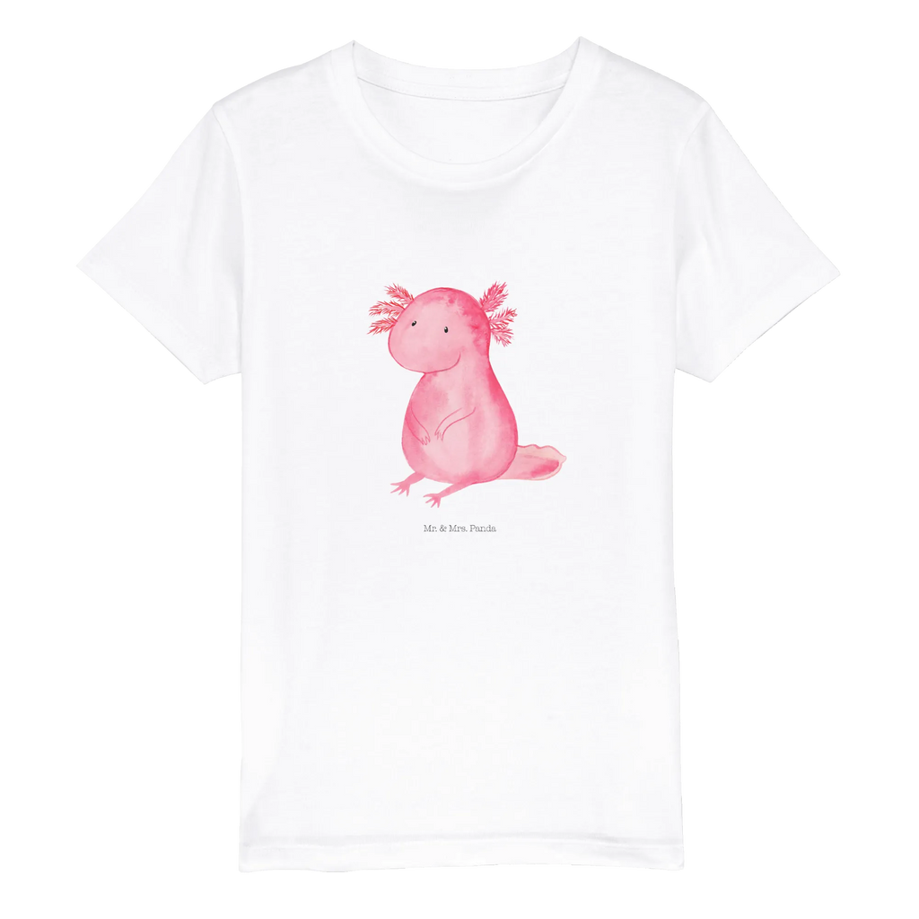 Organic Kinder T-Shirt Axolotl Kinder T-Shirt, Kinder T-Shirt Mädchen, Kinder T-Shirt Jungen, Axolotl, Molch, Axolot, vergnügt, fröhlich, zufrieden, Lebensstil, Weisheit, Lebensweisheit, Liebe, Freundin