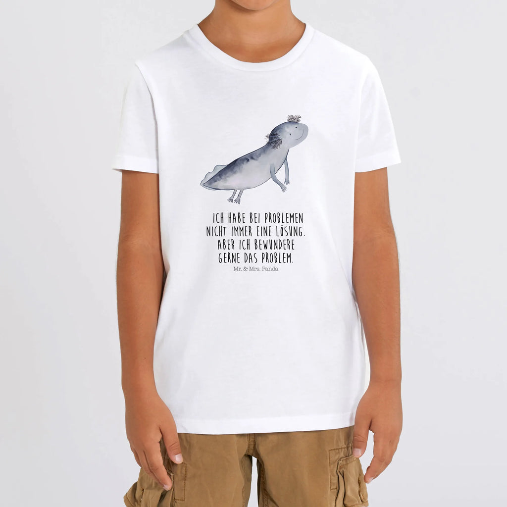 Organic Kinder T-Shirt Axolotl Schwimmen Kinder T-Shirt, Kinder T-Shirt Mädchen, Kinder T-Shirt Jungen, Axolotl, Molch, Axolot, Schwanzlurch, Lurch, Lurche, Problem, Probleme, Lösungen, Motivation