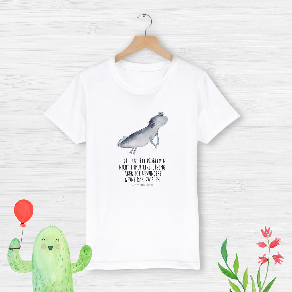 Organic Kinder T-Shirt Axolotl Schwimmen Kinder T-Shirt, Kinder T-Shirt Mädchen, Kinder T-Shirt Jungen, Axolotl, Molch, Axolot, Schwanzlurch, Lurch, Lurche, Problem, Probleme, Lösungen, Motivation