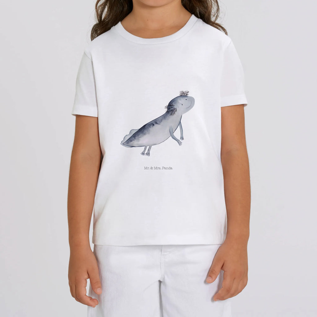 Organic Kinder T-Shirt Axolotl Schwimmen Kinder T-Shirt, Kinder T-Shirt Mädchen, Kinder T-Shirt Jungen, Axolotl, Molch, Axolot, Schwanzlurch, Lurch, Lurche, Problem, Probleme, Lösungen, Motivation